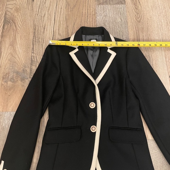 JCrew Lexington Women’s Blazer Black White Trim 100% Wool - Size 6 - Picture 4 of 9